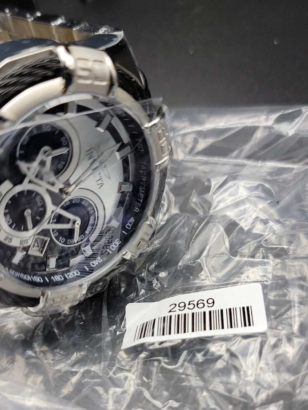 NEW 29569 Invicta Bolt Men's Chunky 52mm, Carbon Fiber, Black Chronograph Watch